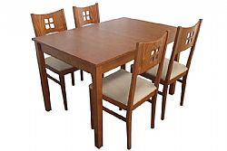 ΣΕΤ Τραπεζαρία Οξιάς Τραπέζι με 4 Καρέκλες Light Walnut BLIUMI 1015-1022 IN