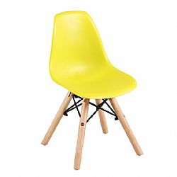 ΠΑΙΔΙΚΗ Καρέκλα από Φυσικό Ξύλο και Πολυπροπυλένιο Κίτρινο 4 τεμάχια KID-FUN EM123,KY