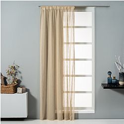 Κουρτίνα Polylinen 140x270cm, 140gsm, 20/20/60% linen/cotton/pol., μπεζ, με τρέσα, Artisti Italiani AI-IR-11872