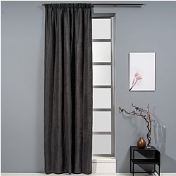 Κουρτίνα Suede 140x270cm, 130gsm, σκούρο γκρι, με τρέσα, Artisti Italiani AI-IR-10704