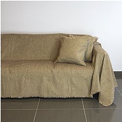 Ριχτάρι τετραθέσιου καναπέ 350x180cm, ακρυλικό σενίλ, καφέ, ελληνικής κατασκευής FENNEL 18C01BR4 