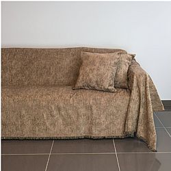 Ριχτάρι τετραθέσιου καναπέ 350x180cm, ακρυλικό σενίλ, καφέ, ελληνικής κατασκευής FENNEL 21C01BR4
