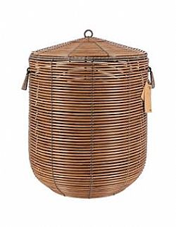 Καλάθι με καπάκι εξ.χώρου ανακ.rattan φυσικό 40Χ45 ATMOSPHERA 06.8421010401