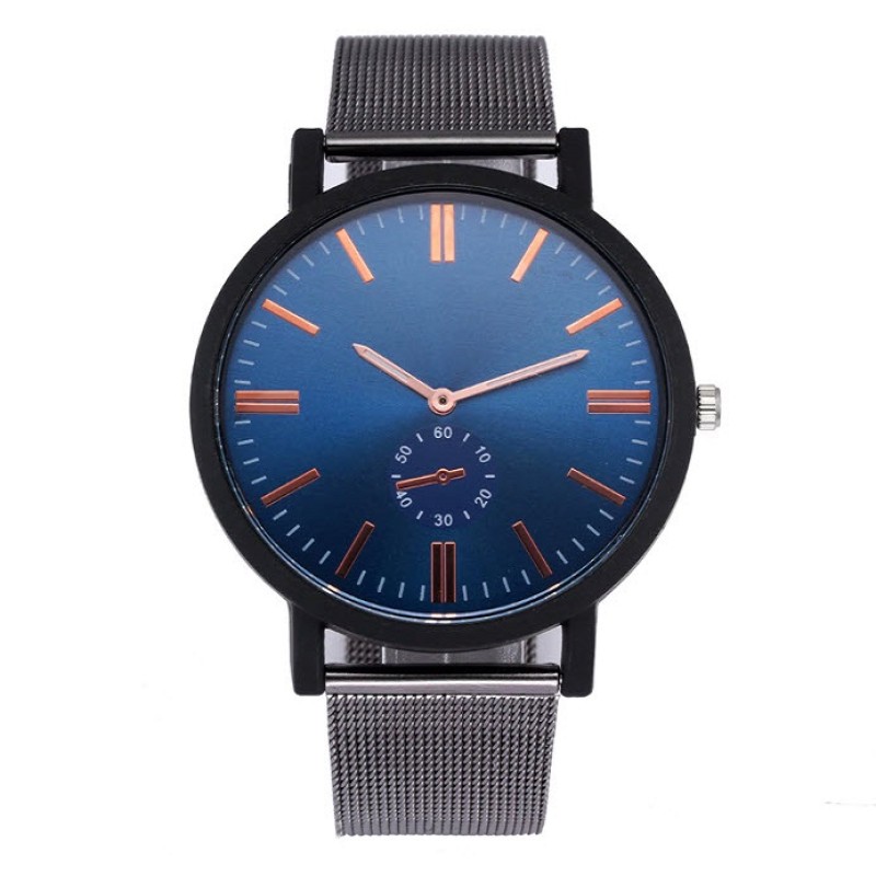 ΡΟΛΟΙ Ανδρικό quartz blue,λουράκι ατσάλι,GENEVA Casual A03A79-44-02