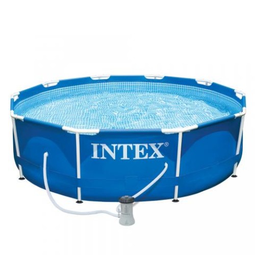 ΠΙΣΙΝΑ Στρογγυλή 305x76cm με Φίλτρο METAL FRAME INTEX 28202