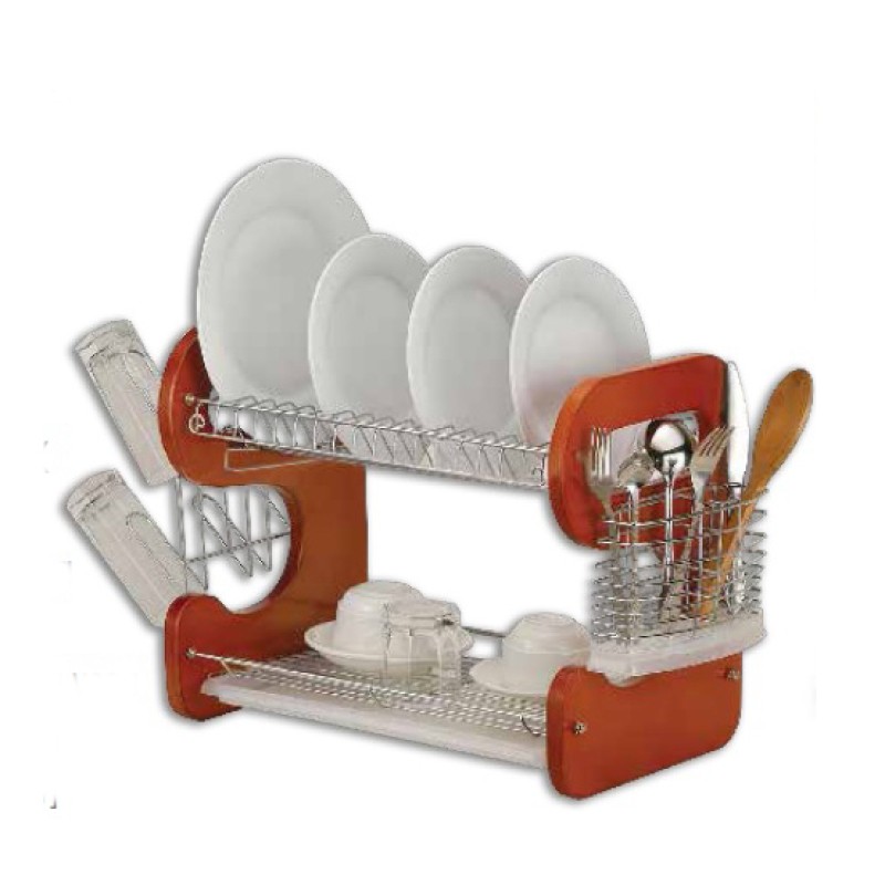 ΠΙΑΤΟΘΗΚΗ Διώροφη INOX 43x24x34cm NEWEST 038T