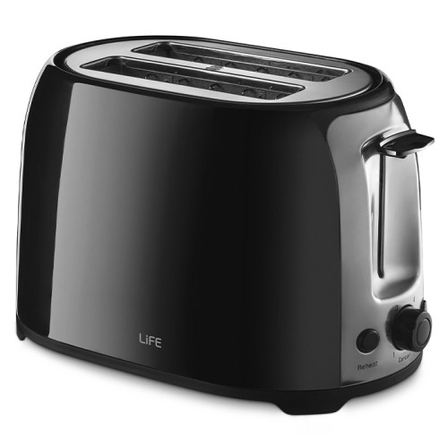 ΦΡΥΓΑΝΙΕΡΑ για 2 Τοστ 750W LIFE Crispy Black 221-0258