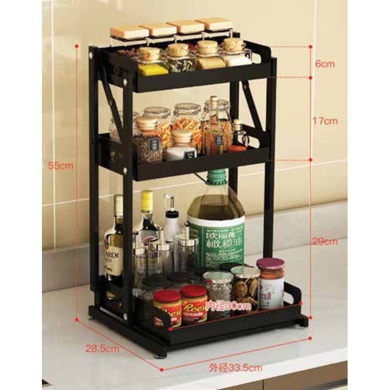 ΡΑΦΙΕΡΑ Κουζίνας Μαύρη 34χ29χ55 NEWEST D114