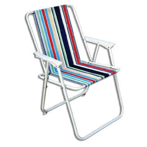 ΚΑΡΕΚΛΑ Θαλάσσης Ριγέ με Μεταλλικό Σκελετό 52x48x76cm NEWEST 1215-C