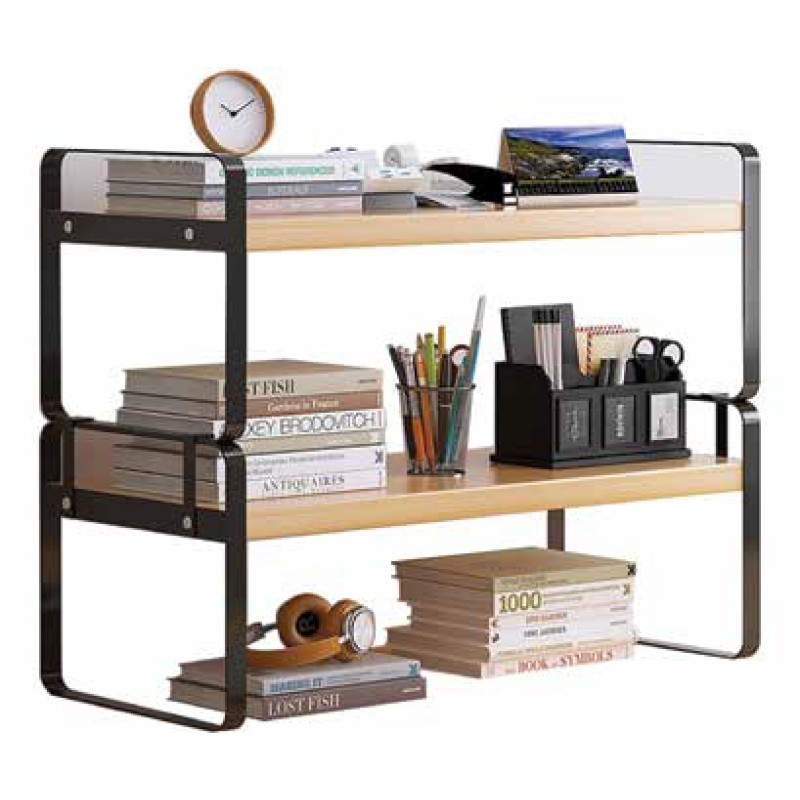 ΡΑΦΙΕΡΑ Ξύλινη Δύο Επιπέδων 50x20x36cm NEWEST 003-2