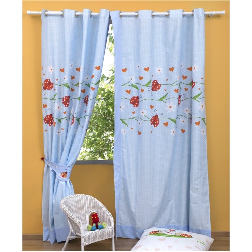 Παιδική Κουρτίνα 150x250cm, με Τρουκς & Δέστρα Αριστερή, Πασχαλίτσα ZOUZOUNIA ZOU-BD-060