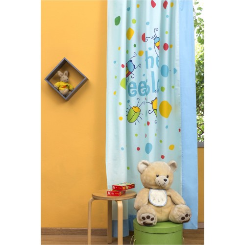Παιδική Κουρτίνα 150x250cm, με Τρέσσα & Δέστρα Αριστερή, Μπάμπουρας ZOUZOUNIA ZOU-BD-077