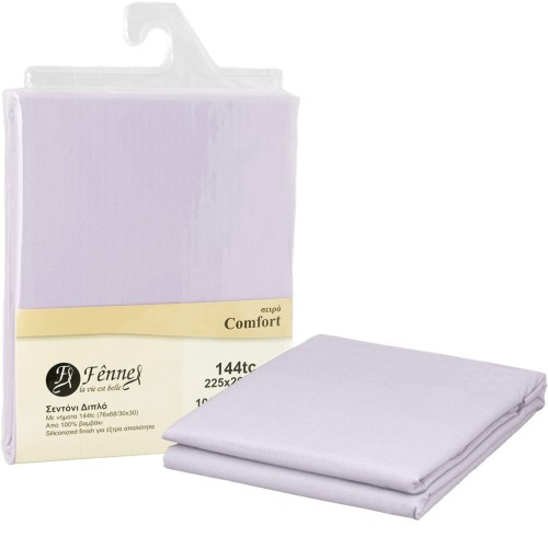 ΣΕΝΤΟΝΙ διπλό 225x260cm 100% βαμβακερό 144 κλωστές λιλά FENNEL BSTC-225260-LI