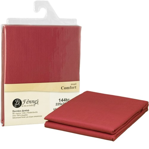 ΣΕΝΤΟΝΙ διπλό 225x260cm 100% βαμβακερό 144 κλωστές κεραμιδί FENNEL BSTC-225260-MA