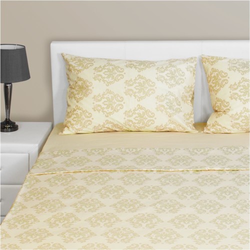 Σετ Μαξ/κη + Παπλωματοθήκη μονή, 160X220cm, 100% βαμβ., 144 κλωστές, siliconized, θυρεός μπεζ FENNEL DC-S1-PBL-BG