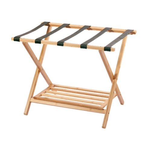 Αναδιπλούμενη ξύλινη μπαγκαζιέρα 66x41x51cm, bamboo, με 5 ιμάντες & βάση OEM E-1002