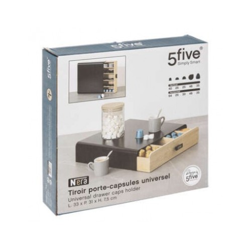 Συρτάρι για κάψουλες bamboo μαύρο 33x31x7,5cm ATMOSPHERA 07.179672